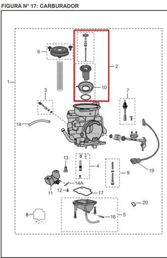 Diafragma de Carburador Completo Discover 125 St Bajaj Original