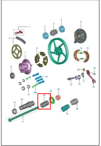 Buje Trasero derecho Boxer 100 S1D Bajaj Original