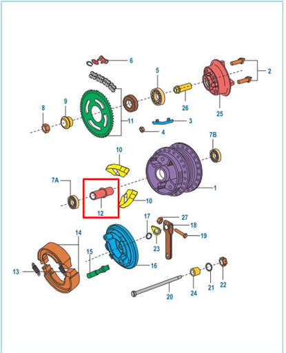 Buje Trasero (15X22X57/A27.5) Pulsar Bajaj Original