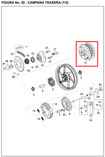 Campana Trasera Wind 125 - Boxer 100 Bm Bajaj Original