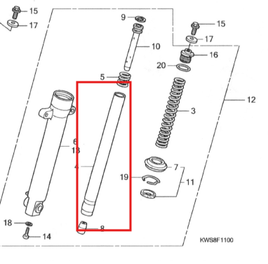 Barra de suspensión Delantera Cb 110 Honda Original