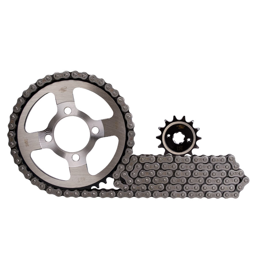 Kit de Arrastre 15X42 (428h-124) Platino 100-125-125 5S, XCD 125, Discover 100-100M-110 Revo Scorpion KitX3