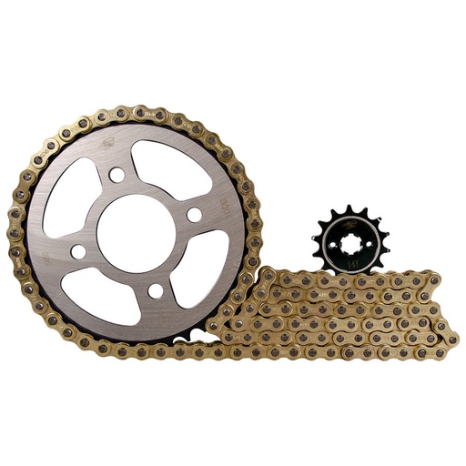Kit Arrastre 14X43 (428h-132) Discover 125-125 +-125 ST-125 F-150 ST, Discover 125 BSIV, Pulsar 135, 125 NS Revo Scorpion KitX3