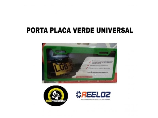 Porta placa reeloz verde flúor