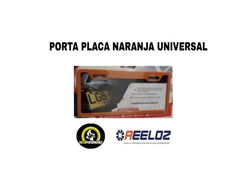 Porta placa reeloz naranja