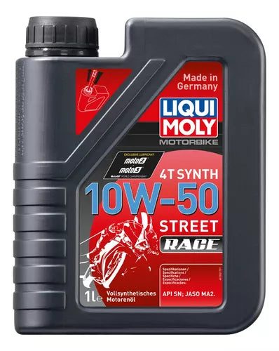 Aceite de Motor Liqui Moly 10W50 Sintetico Street Race 4 Tiempos