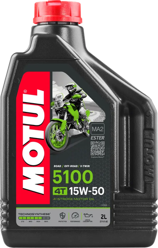 Aceite de Motor Motul 15W50 Semisintético 5100 4 Tiempos 2 Litros