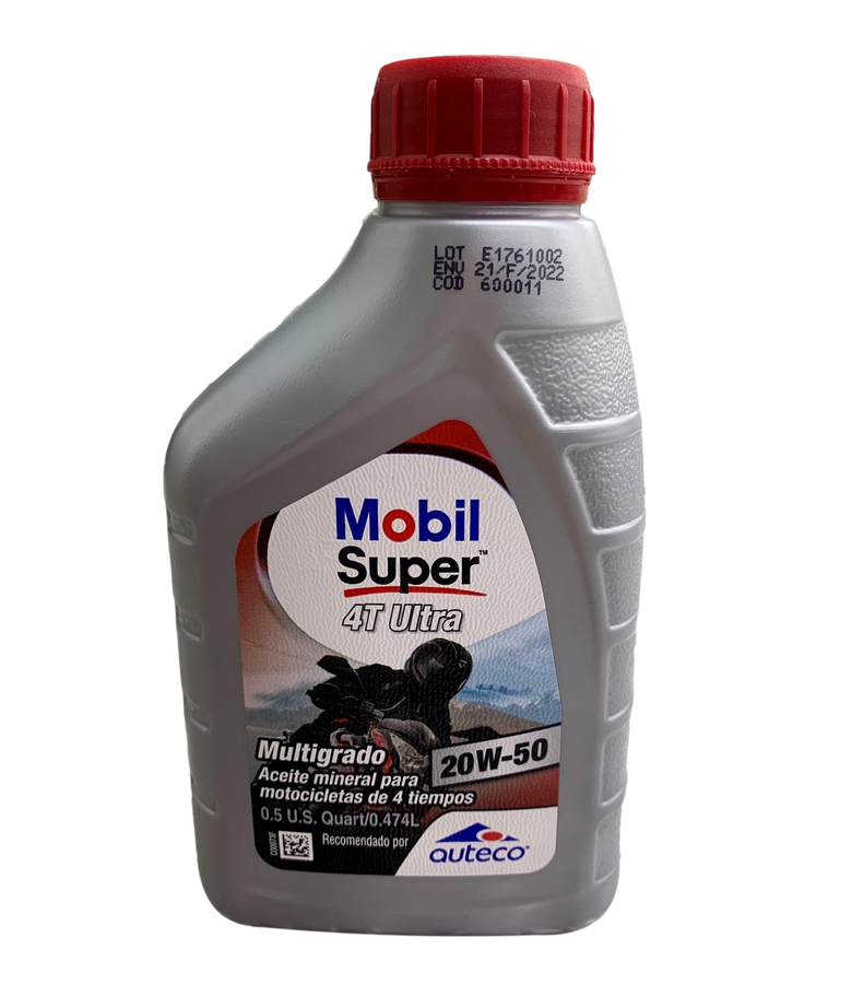 Aceite de Motor Mobil 20W50 Mineral Ultra 4 Tiempos Pinta