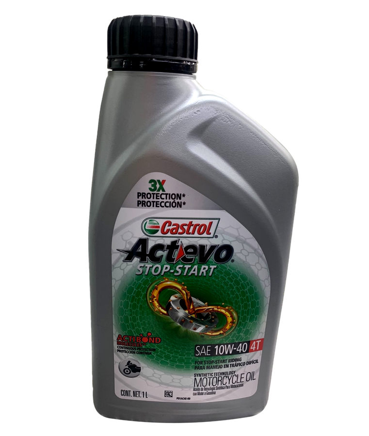 Aceite de Motor Castrol 10W40 Semisintetico Actevo Plata 4 Tiempos