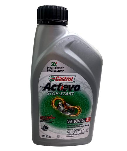 Aceite de Motor Castrol 10W40 Semisintetico Actevo Plata 4 Tiempos
